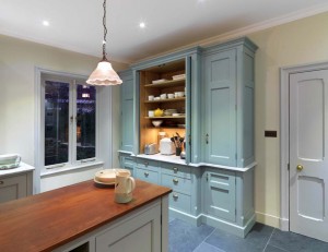 Housekeepers Cupboard - Oak interior and a hand-painted exterior.  Retractable doors.