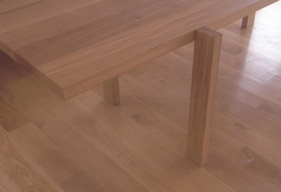 Minimal solid Oak Dining table. (with hidden structural metalwork)
