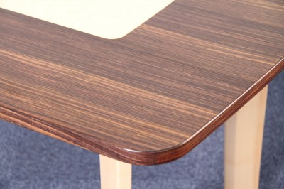 Table made from Indian Rosewood with English Sycamore tapered legs and under-frame.