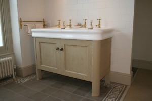 Vanity Unit made with a distressed paint finish.