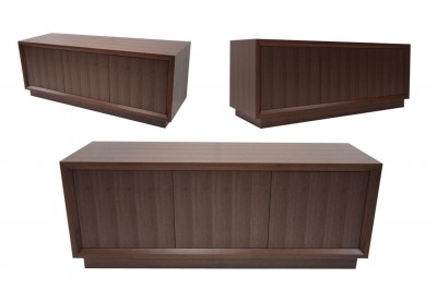 Office Meeting Room Credenza made from straight-grained American Walnut.  Designed by Opus Magnum.