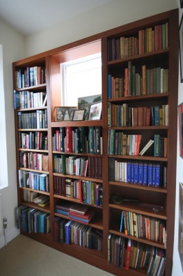 Library Shelving made from Sapele.